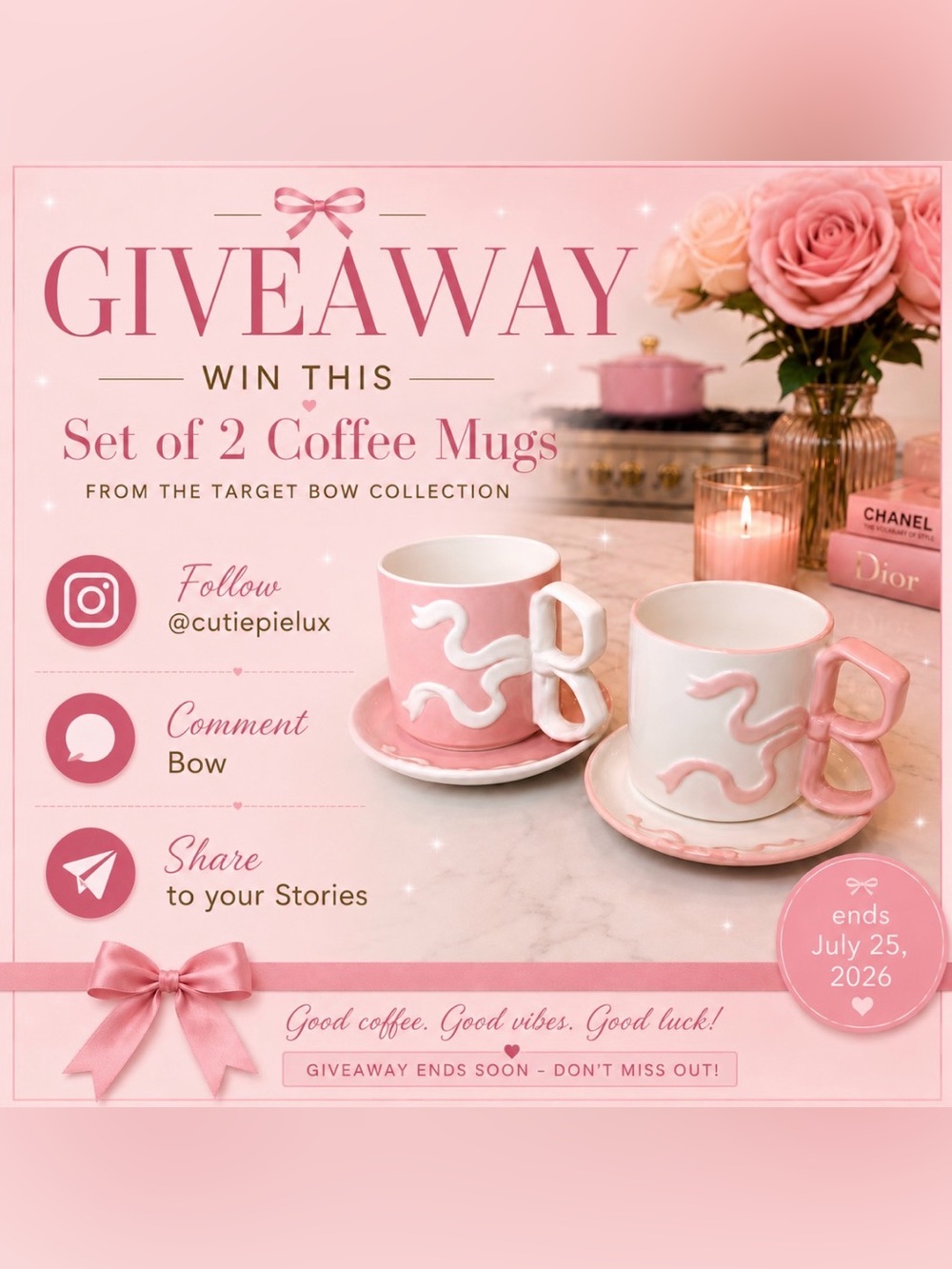 Target Bow Collection Set if 2 Mugs Giveaway